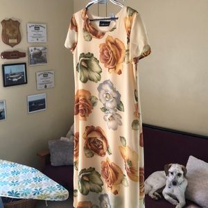 Cream dress with flower print